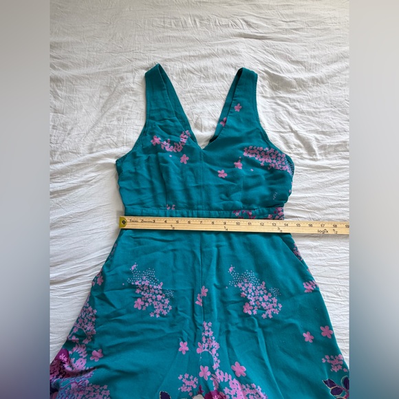 Maeve Anthropologie Womens Turquoise Floral V-Neck Wide Leg
Andalusia Jumpsuit 6 - Picture 6 of 9